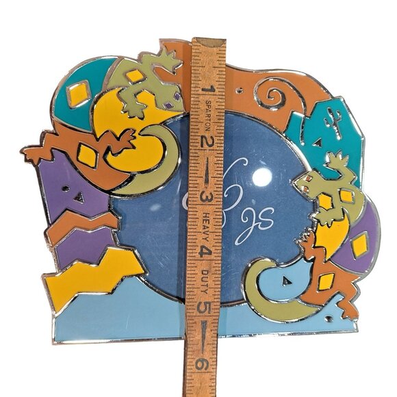 Southwestern Desert Gecko Lizard Cactus Cacti Enameled Picture Photo Frame - Picture 4 of 4